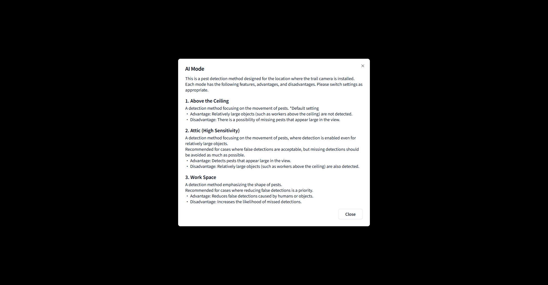 AI Mode explanation dialog