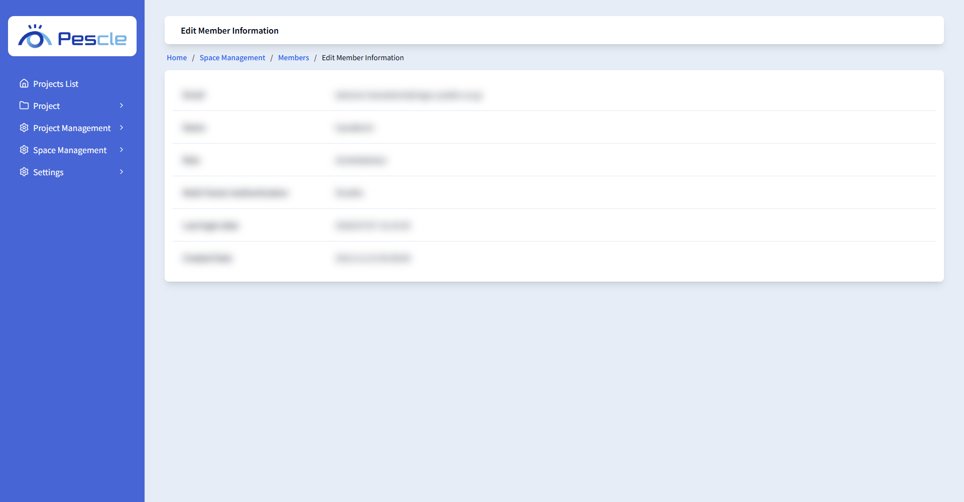 Edit Member Information screen